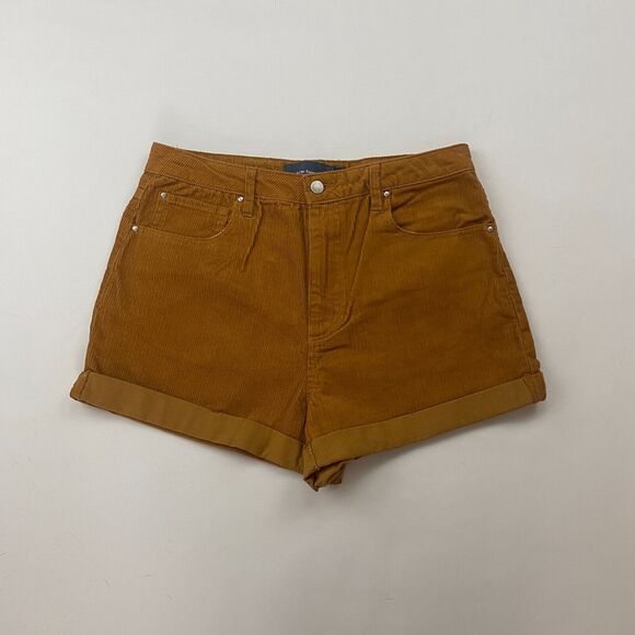 Indigo Rising Brown Corduroy High Rise Cuffed Shorts Size 11/30 100% Cotton - Picture 2 of 9